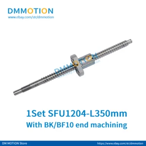 12 mm tornillo de bola laminado anticarga SFU RM1204 L350 mm BK10/BF10 mecanizado final - Imagen 1 de 3