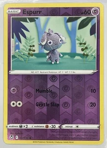 Pokemon TCG Espurr 081/195 Silver Tempest Reverse Holo Card English 2022 NM - Picture 1 of 2
