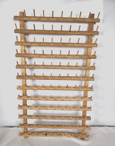 120 Spool Wooden wall hanging Thread bobbin Holder Spool Rack June Taylor - Picture 1 of 10