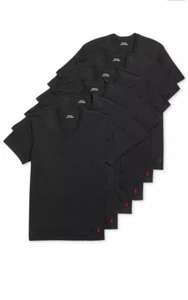 Polo Ralph Lauren Men’s 6 Pack Classic Fit Cotton V Neck Undershirt Black Size S - Picture 1 of 3