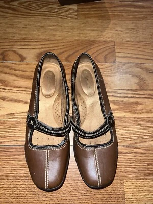 Naturalizer Mary Jane Women's Brown Leather Cushioned Comfort Shoes Size 7 - Image 1 of 4
