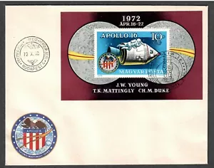 Correo aéreo Hungría # C326, cápsula espacial Apolo 16 S/S FDC - Combino S/H - Imagen 1 de 1