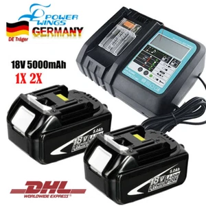 Kit batteria 5,0Ah 18V batteria per caricabatterie Makita BL1850B BL1815N DC18RC - Foto 1 di 23