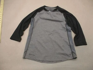 NIKE DRI-FIT PRO Size M Boys Gray 3/4 Sleeve Crew Neck Training Athletic Top 838 - Picture 1 of 8