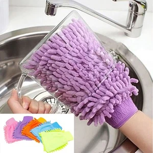 Neu Handschuh Chenille Reinigung Waschstaub Mikrofaser Super Auto Mitt Tuch Schw - Bild 1 von 12