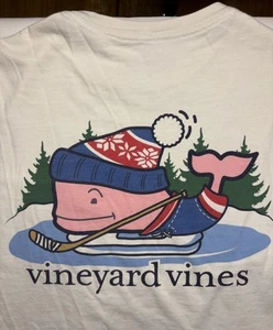 Vineyard Vines T-Shirt Men’s XS White HOCKEY Long Sleeve Front Pocket Tee Shirt - Picture 1 of 14
