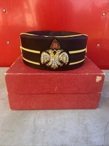 Masonic 32nd Degree Scottish Rite Cap Freemason Hat Size 6 7/8 Turin & Co. NEW! - Picture 1 of 16