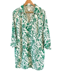 Nicole Miller Green Tropical Linen Blend Dress Sz 8 Resort Coastal Chic NWOT - Picture 1 of 5