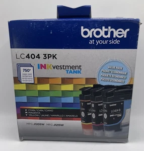 Cartuchos de tinta de tanque Brother genuinos - LC404 3PK - CIAN, AMARILLO, MAGENTA.CAJA ABIERTA - Imagen 1 de 2
