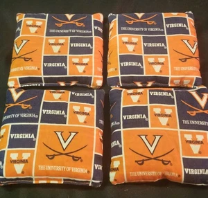 Set of 4 University Of VIRGINIA Cornhole Bags FREE SHIPPING UVA - Picture 1 of 1