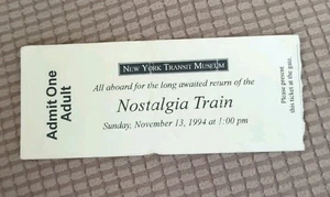1994 - New York Transit Museum - Nostalgia Train Ticket - Picture 1 of 2