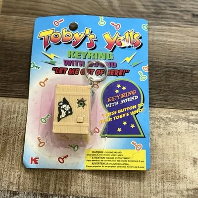 Toby’s Yells Vintage Let Me Out Of Here! Talking Crate Box Keychain New - Image 1 of 3