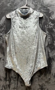 Monat Gear Body Damen 4XL Silber Samt Druckknopf Rollkragen Reißverschluss Freizeit EUc - Bild 1 von 9