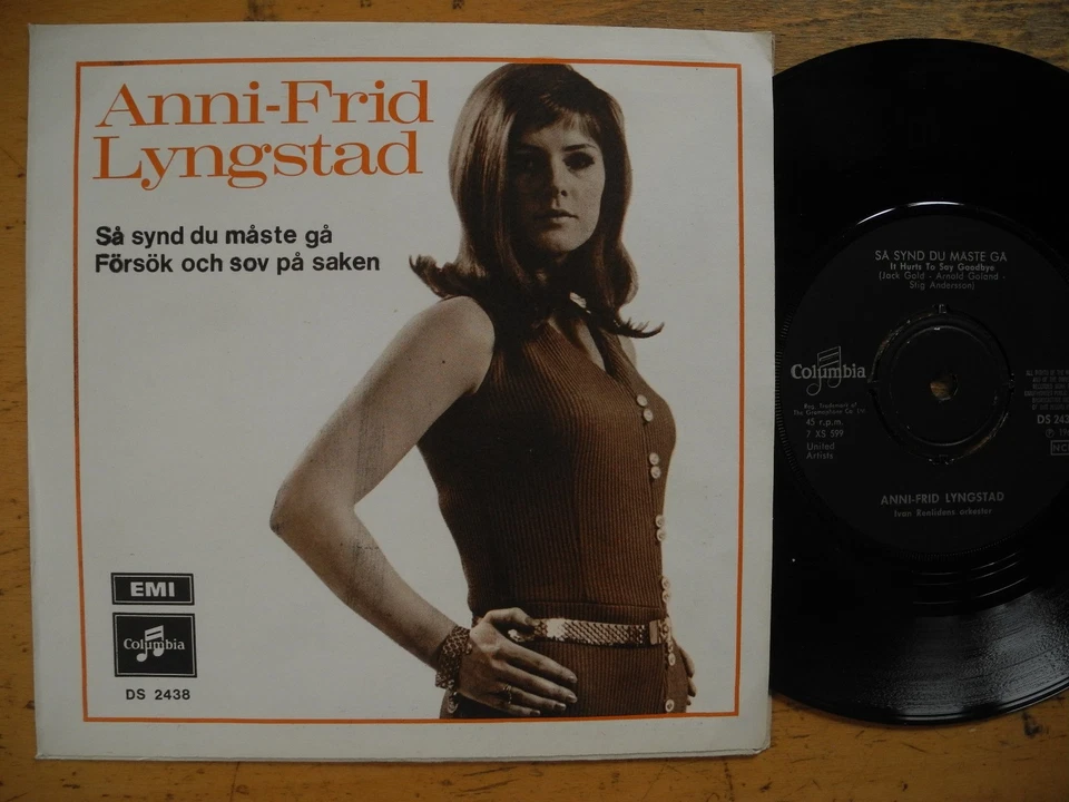 ANNI-FRID LYNGSTAD Så synd du måste gå 45 7" single 1969 Sweden EX - Image 1 of 2