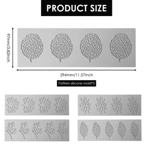 5Pcs Leaf Chocolate Mold Non Stick Silicone Cake Fondant Mold for Soap LiYde - Picture 1 of 11