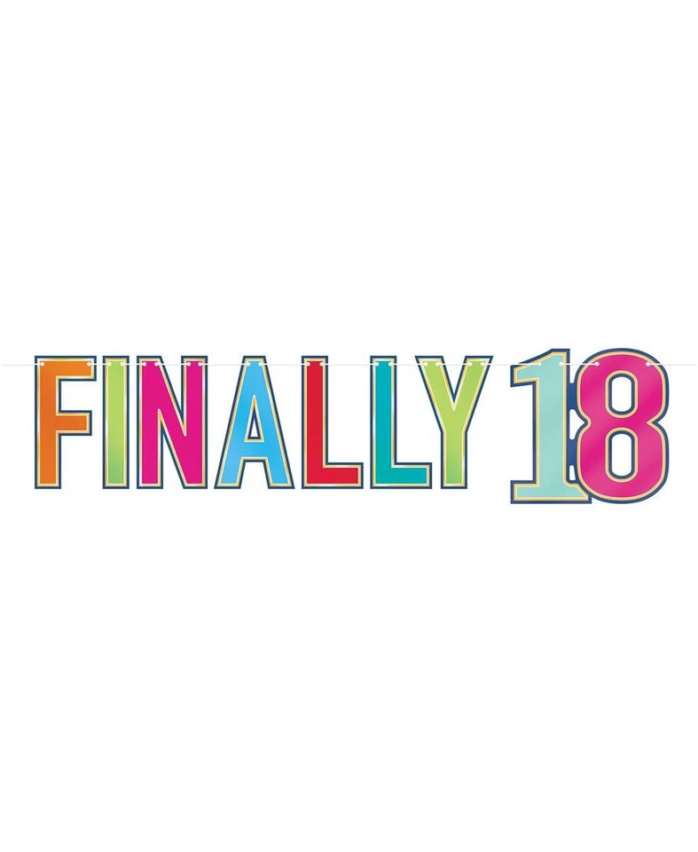 Lámina Finalmente "18" Streamer de Talla 71/2" x 3' para Cumpleaños - Beistle Foto 1 de 1