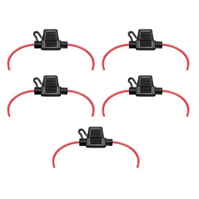 5 Pack Waterproof Inline Fuse Holder 12 Gauge Wire Cut Off Switch 12V 30A - Image 1 of 4