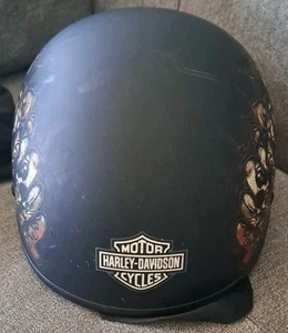 Harley Davidson Gnashing Low Profile J01 Black Half Helmet/Skulls/Size Med - Bild 1 von 7