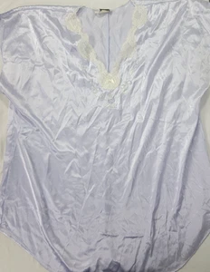 Chemise de nuit courte femme Delta Burke violet lavande taille 3X dentelle broderie - Photo 1/6