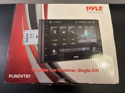 Pyle Single DIN Car Stereo Receiver 7" 1080p HD Touch Screen Bluetooth Car - Image 1 of 3