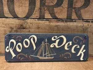 Vintage handbemaltes Holzschild Kotdeck Maritim Segelschiff - Bild 1 von 6