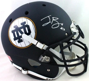 Ian Book Autographed F/S ND Navy Schutt Authentic Helmet- Beckett W *White - Picture 1 of 5