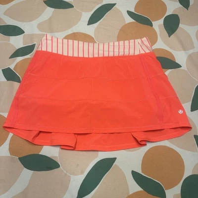 Saia Lululemon Pace Rival Feminina 10 Elétrica Coral Rosa Listra Silenciosa Golfe - Imagem 1 de 4