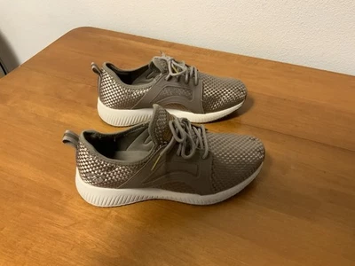 Sketchers Bobs Womens Memory Foam Shiny Tan Taupe Woven Sneakers 7 Med - Image 1 of 4