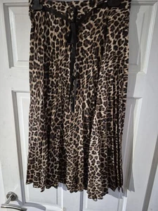 Zara Women's Satin Midi Skirt with Animal Print Size M - Picture 1 of 5