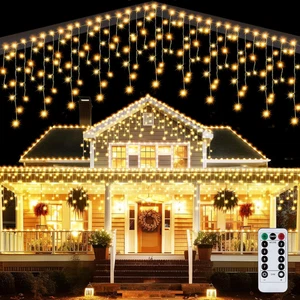 Luci Natale Esterno Cascata 10M 400 LED Tenda Luminosa Esterno Natale Prolungabi - Foto 1 di 12