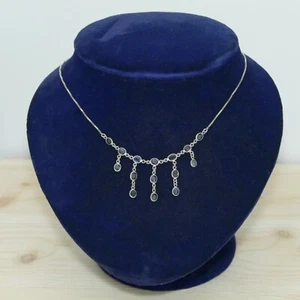 Natural Gemset / Gemstone Handmade Sapphire 925 Silver Necklace - Picture 1 of 1