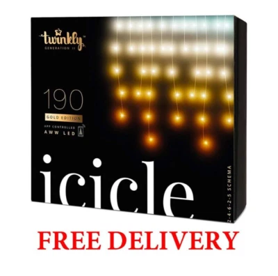 Twinkly Lights 190 Golden Edition Icicle - image 1 of 4
