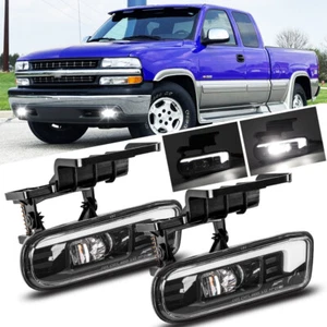 Pair LED Fog Lights Bumper Driving Halo DRL For Chevy Silverado 1500/2500 99-02 - Picture 1 of 12