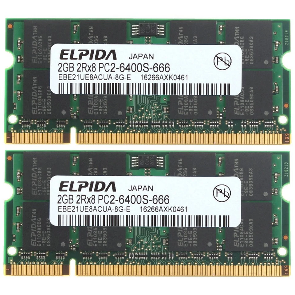 4GB Kit 2x 2GB Dell XPS M1210 M1330 M1530 M1710 M1730 M2010 DDR2 Laptop Memory - Image 1 of 4