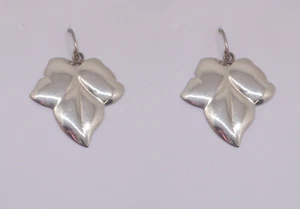Ohrringe Mit Blatt D' Efeu aus Silber 925 - Haken - Angelhaken - Picture 1 of 3