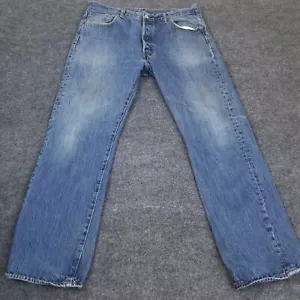 Levis 501 Jeans Herren 36x32 Button Fly Blau Denim Medium Wash - Bild 1 von 17