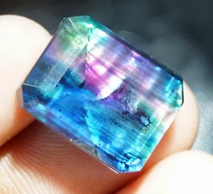 Ópalo esmeralda de amolita natural de 15,60 quilates - como doblete orgánico raro piedra preciosa suelta - Imagen 1 de 5