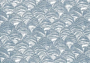 Künstlerische Designs Stoff blau weiß Baumwolle Gardine Polster  - Bild 1 von 2