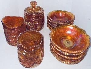 14 pz ciotola di zucchero/ciotole/caramelle vetro imperiale calendula (rosa aperta) - Foto 1 di 12
