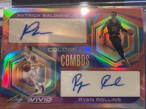 2022-23 Leaf Vivid Patrick Baldwin Jr. Ryan Rollins Dual Auto Orange 4/10