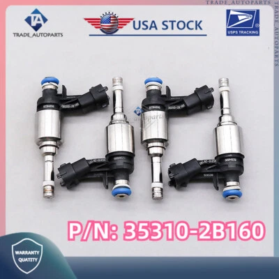 Inyectores de combustible 4 piezas 35310-2B160 para Hyundai Veloster 2016 2017 2018 Tucson Turbo Foto 1 de 4