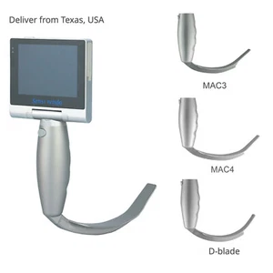 (US Delivery) Video Laryngoscope with 3 Reusable blades (MAC3/MAC4/D-BLADE) - Picture 1 of 6