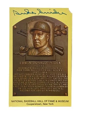 Duke Snider Autographed HOF Postcard Dodgers  - Image 1 of 2