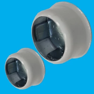 2x 19mm 3/4" White Invisible Rail End Sockets Wardrobe, Curtain Pole Supports - Picture 1 of 2
