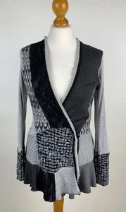 LINEA TESSINI Damen Gr. 34-36 Cardigan Strickjacke grau schwarz Jacke 9D3 - Bild 1 von 8