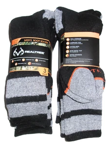 6 Pairs Mens Realtree 40% Wool Blend Fully Cushioned Mid Calf Thermal Boot Socks - Picture 1 of 4