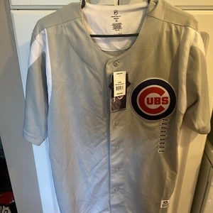 MLB Chicago Cubs Jersey Gray Embroidered Logo Button Dynasty Series (Med) - NEW! - Picture 1 of 8