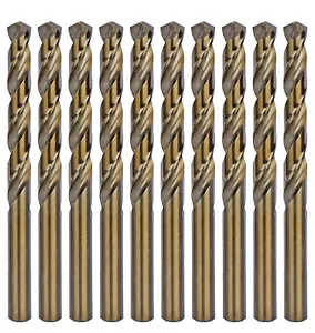 MAX-CRAFT Set di punte per trapano al cobalto 10 pezzi 9/64" M35 HSS Co Twist Jobber trapano per metallo - Foto 1 di 10