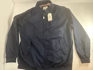 Mens Ben Sherman Checked Lined Classic Bomber Harrington Jacket 59148 Navy Blue - Picture 1 of 7