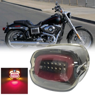 Motorcycle LED Turn Signal Taillight Running Light For Harley Softail Dyna FXDL - Image 1 of 4